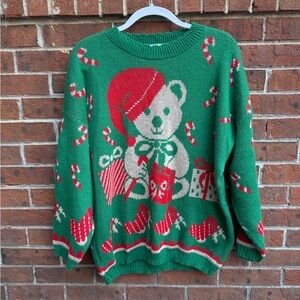 Vintage Nutcracker Holiday Christmas Bear Sweater Size 24W 2XL 1XL Made in USA